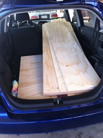 car full of wood