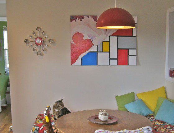 kitchen back wall with clock