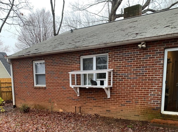 A wide view of the cation, showing a fuller view of the back of the house.